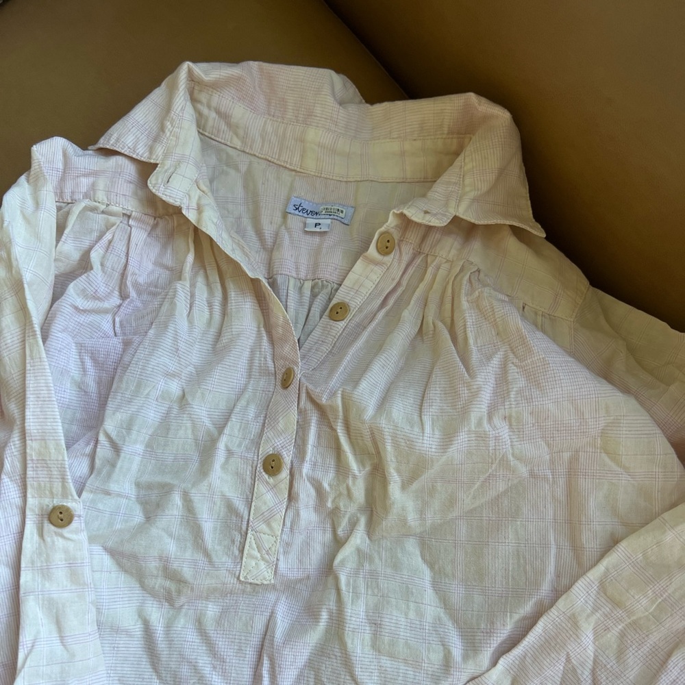 Steven Alan Long Sleeve Cotton Blouse Petite